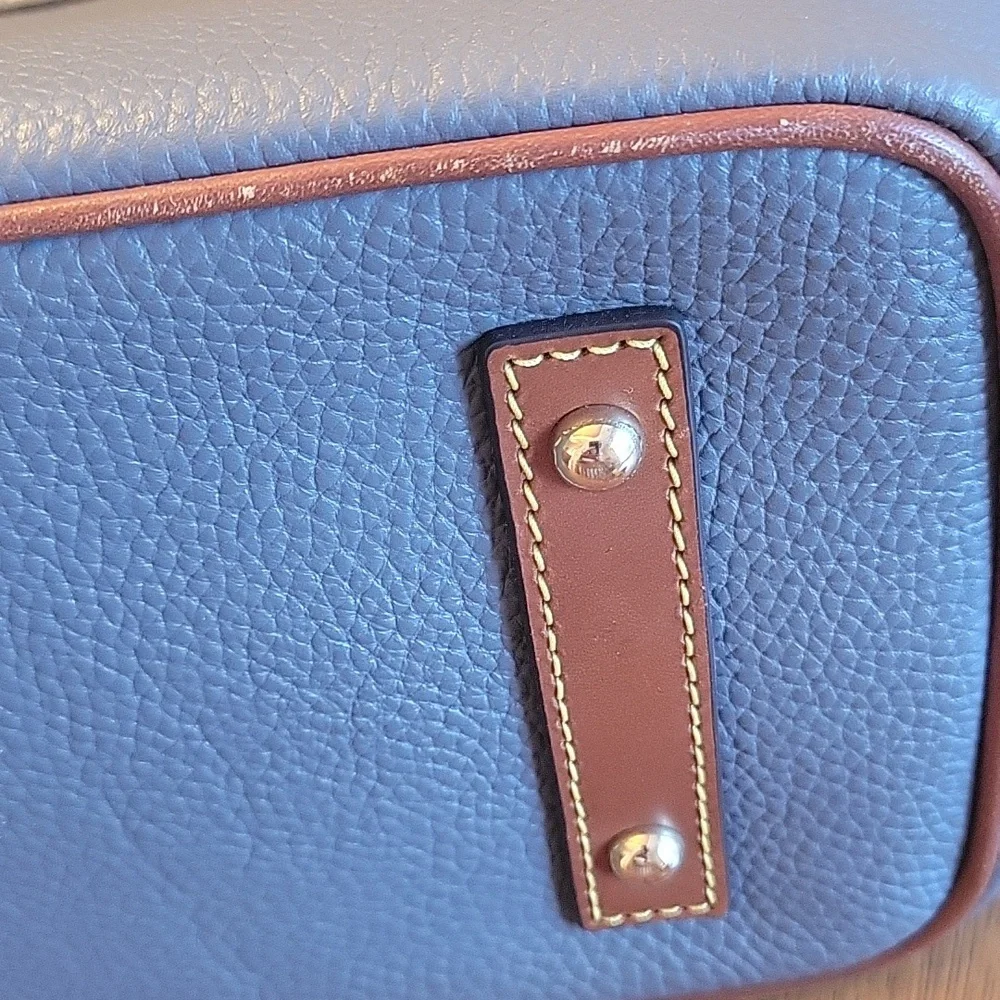 Blue Gray With Tan Trim Dooney & Bourke Tote Bag - Picture 5 of 5